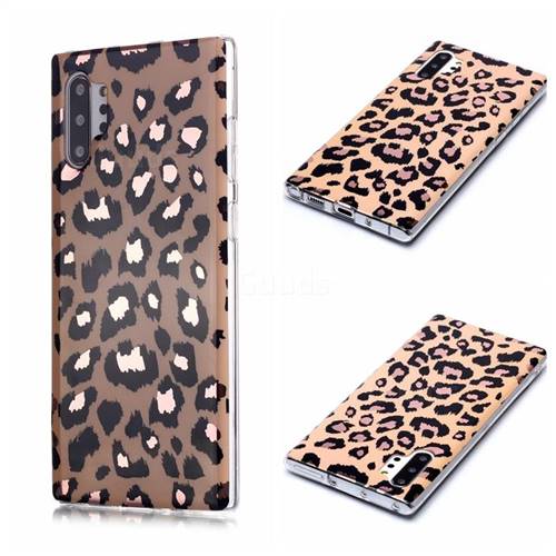 Leopard Galvanized Rose Gold Marble Phone Back Cover for Samsung Galaxy Note 10 Pro (6.75 inch) / Note 10+