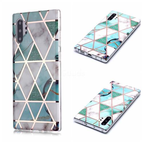 Green White Galvanized Rose Gold Marble Phone Back Cover for Samsung Galaxy Note 10 Pro (6.75 inch) / Note 10+
