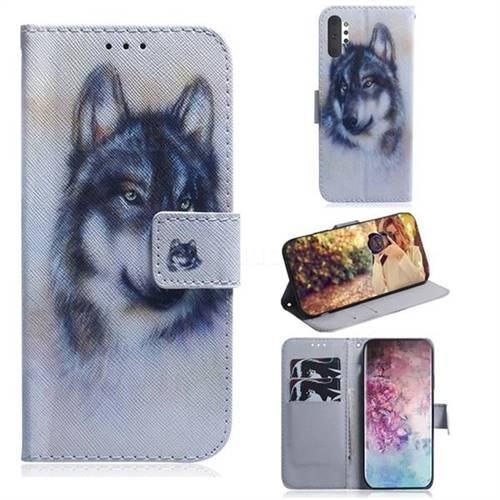 Snow Wolf PU Leather Wallet Case for Samsung Galaxy Note 10+ (6.75 inch) / Note10 Plus