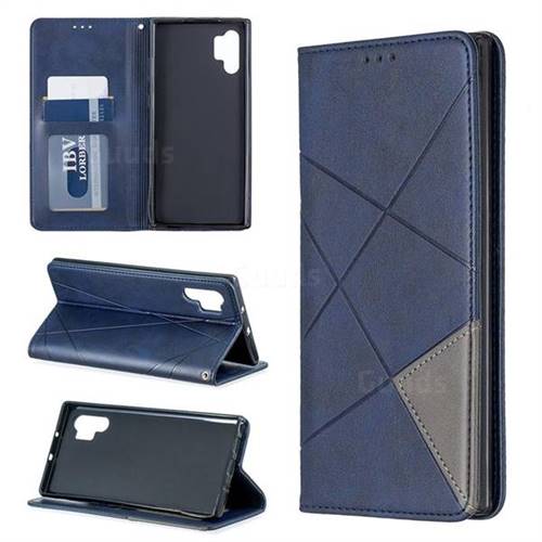 Prismatic Slim Magnetic Sucking Stitching Wallet Flip Cover for Samsung Galaxy Note 10+ (6.75 inch) / Note10 Plus - Blue