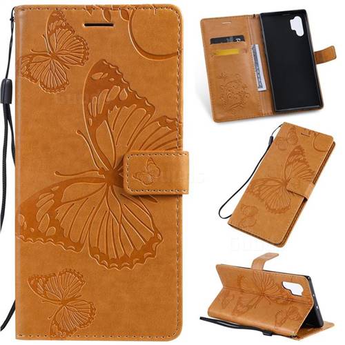 Embossing 3D Butterfly Leather Wallet Case for Samsung Galaxy Note 10 ...