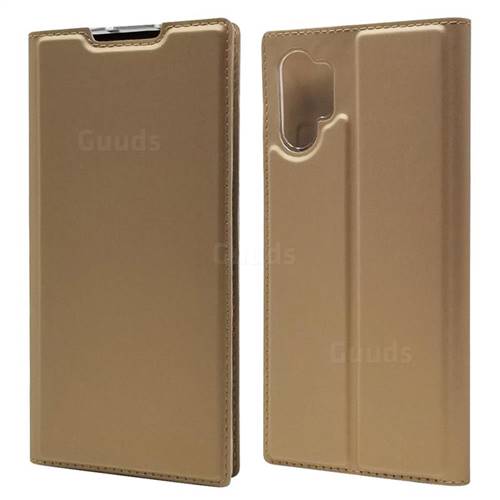 Ultra Slim Card Magnetic Automatic Suction Leather Wallet Case for Samsung Galaxy Note 10+ (6.75 inch) / Note10 Plus - Champagne