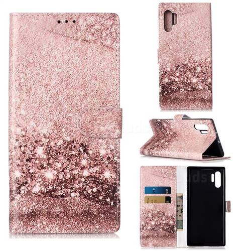 Glittering Rose Gold PU Leather Wallet Case for Samsung Galaxy Note 10+ (6.75 inch) / Note10 Plus