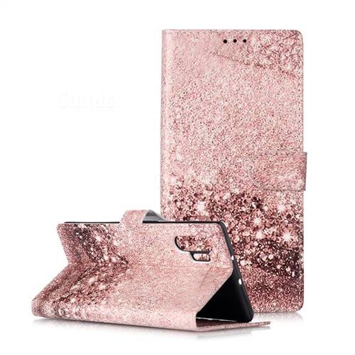 Glittering Rose Gold PU Leather Wallet Case for Samsung Galaxy Note 10 6.75 inch Note10 Plus