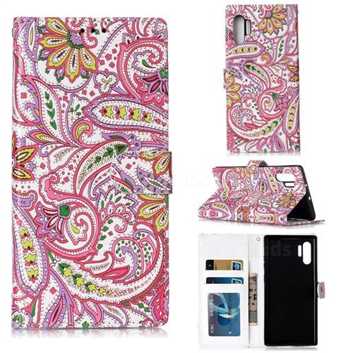 Pepper Flowers 3D Relief Oil PU Leather Wallet Case for Samsung Galaxy Note 10+ (6.75 inch) / Note10 Plus