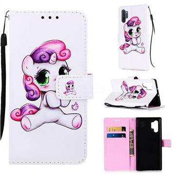 Playful Pony Matte Leather Wallet Phone Case for Samsung Galaxy Note 10+ (6.75 inch) / Note10 Plus