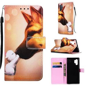Hound Kiss Matte Leather Wallet Phone Case for Samsung Galaxy Note 10+ (6.75 inch) / Note10 Plus