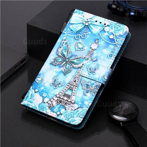 Tower Butterfly Matte Leather Wallet Phone Case for Samsung Galaxy Note ...