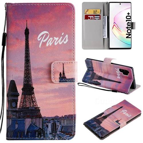 Paris Eiffel Tower PU Leather Wallet Case for Samsung Galaxy Note 10+ (6.75 inch) / Note10 Plus