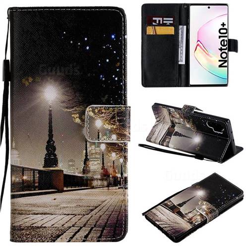 City Night View PU Leather Wallet Case for Samsung Galaxy Note 10+ (6.75 inch) / Note10 Plus