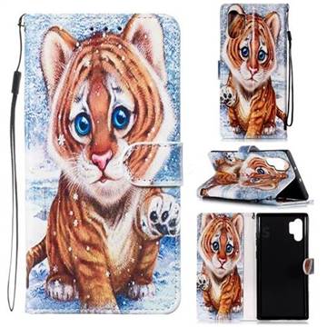 Baby Tiger Smooth Leather Phone Wallet Case for Samsung Galaxy Note 10+ (6.75 inch) / Note10 Plus