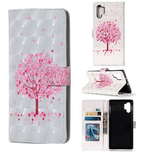 Sakura Flower Tree 3D Painted Leather Phone Wallet Case for Samsung Galaxy Note 10+ (6.75 inch) / Note10 Plus