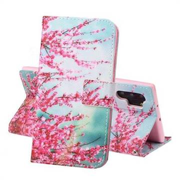 Plum Flower Leather Wallet Phone Case for Samsung Galaxy Note 10+ (6.75 inch) / Note10 Plus