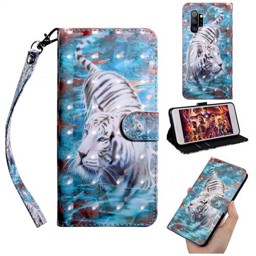 White Tiger 3D Painted Leather Wallet Case for Samsung Galaxy Note 10+ (6.75 inch) / Note10 Plus