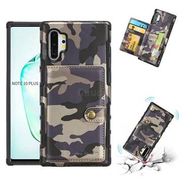 Camouflage Multi-function Leather Phone Case for Samsung Galaxy Note 10 Pro (6.75 inch) / Note 10+ - Gray