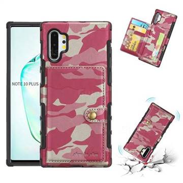 Camouflage Multi-function Leather Phone Case for Samsung Galaxy Note 10 Pro (6.75 inch) / Note 10+ - Rose