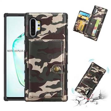 Camouflage Multi-function Leather Phone Case for Samsung Galaxy Note 10 Pro (6.75 inch) / Note 10+ - Purple