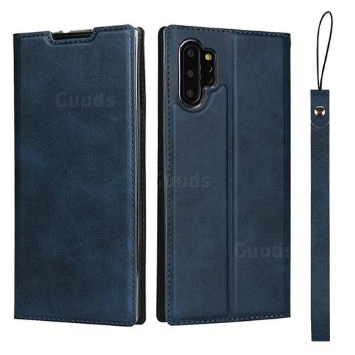Calf Pattern Magnetic Automatic Suction Leather Wallet Case for Samsung Galaxy Note 10 Pro (6.75 inch) / Note 10+ - Blue