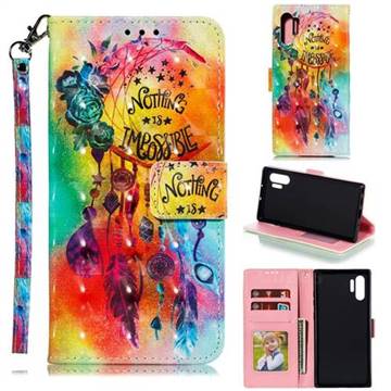 Flower Wind Chimes 3D Painted Leather Phone Wallet Case for Samsung Galaxy Note 10 Pro (6.75 inch) / Note 10+