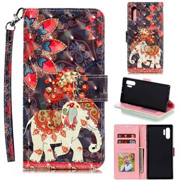 Phoenix Elephant 3D Painted Leather Phone Wallet Case for Samsung Galaxy Note 10 Pro (6.75 inch) / Note 10+