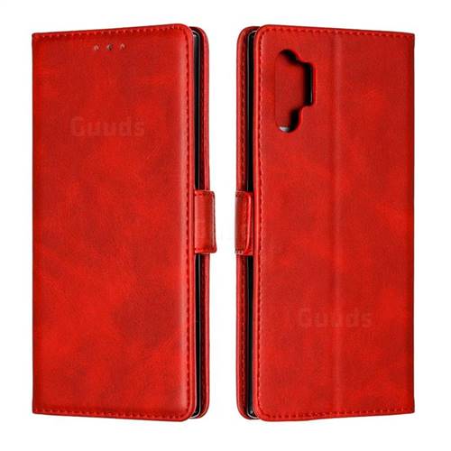 Retro Classic Calf Pattern Leather Wallet Phone Case for Samsung Galaxy Note 10 Pro (6.75 inch) / Note 10+ - Red