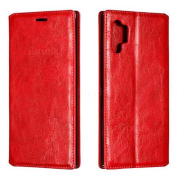 Retro Slim Magnetic Crazy Horse PU Leather Wallet Case for Samsung Galaxy Note 10 Pro (6.75 inch) / Note 10+ - Red