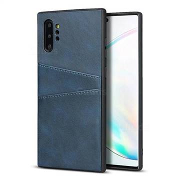 Simple Calf Card Slots Mobile Phone Back Cover for Samsung Galaxy Note 10 Pro (6.75 inch) / Note 10+ - Blue