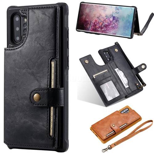 Retro Aristocratic Demeanor Anti-fall Leather Phone Back Cover for Samsung Galaxy Note 10 Pro (6.75 inch) / Note 10+ - Black