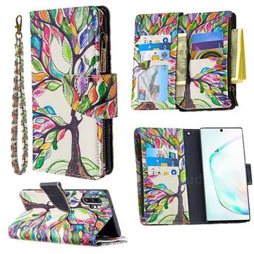 The Tree of Life Binfen Color BF03 Retro Zipper Leather Wallet Phone Case for Samsung Galaxy Note 10 Pro (6.75 inch) / Note 10+