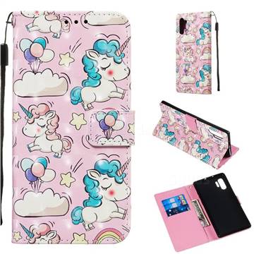 Angel Pony 3D Painted Leather Wallet Case for Samsung Galaxy Note 10 Pro (6.75 inch) / Note 10+