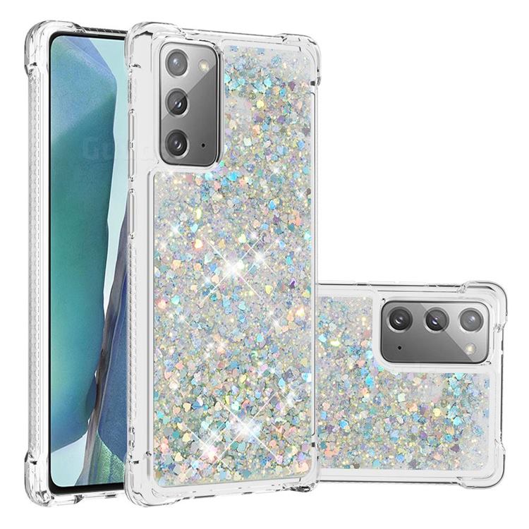 Dynamic Liquid Glitter Sand Quicksand Star TPU Case for Samsung Galaxy Note 20 - Silver
