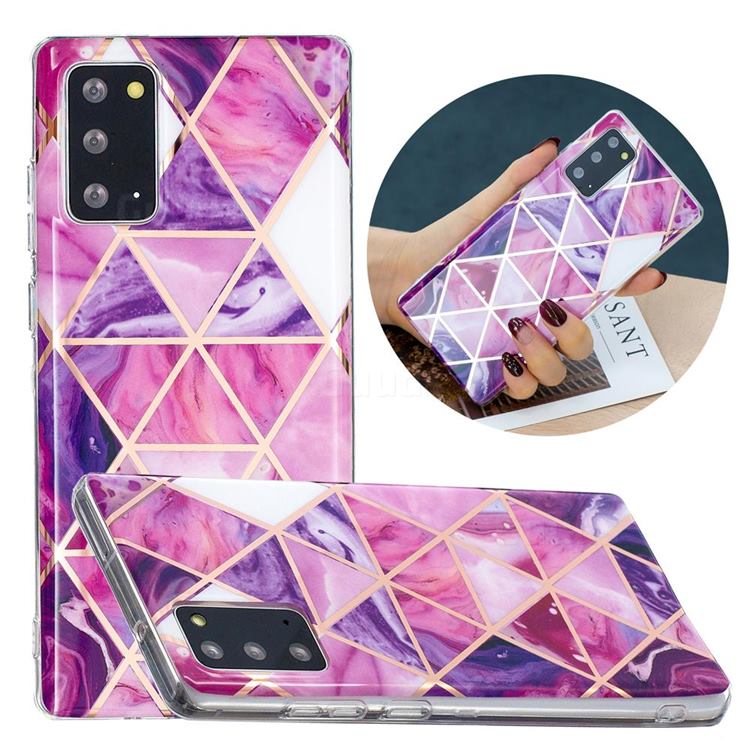 Purple Dream Triangle Painted Marble Electroplating Protective Case for Samsung Galaxy Note 20