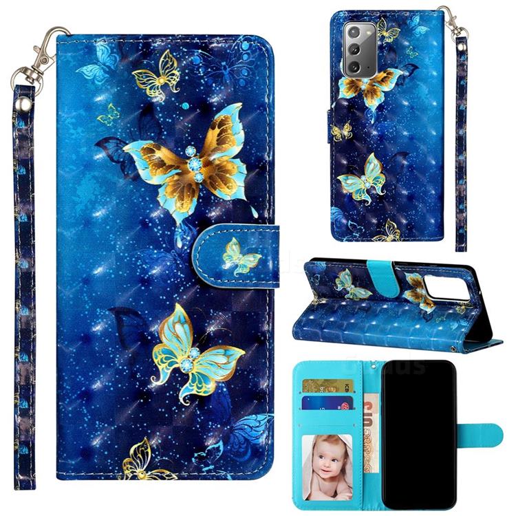 Rankine Butterfly 3D Leather Phone Holster Wallet Case for Samsung Galaxy Note 20
