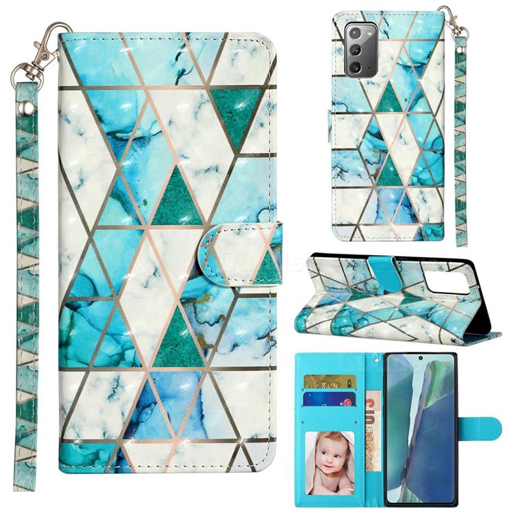 Stitching Marble 3D Leather Phone Holster Wallet Case for Samsung Galaxy Note 20