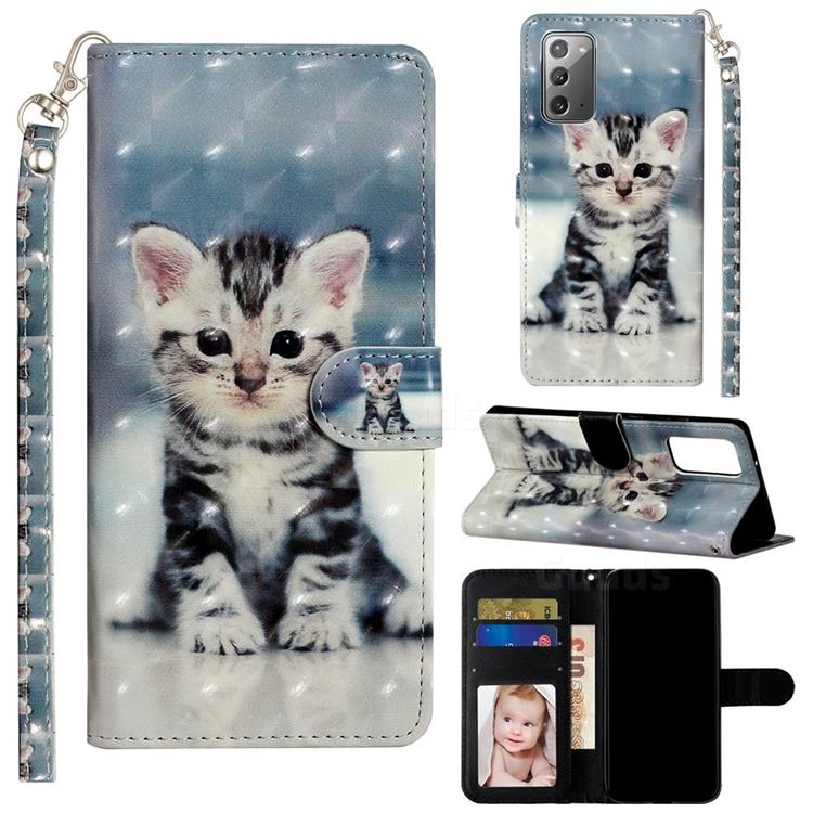Kitten Cat 3D Leather Phone Holster Wallet Case for Samsung Galaxy Note 20