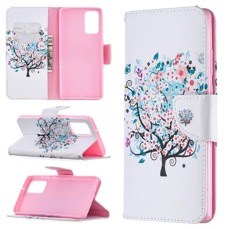 Colorful Tree Leather Wallet Case for Samsung Galaxy Note 20