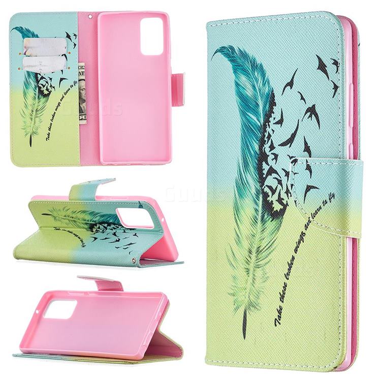 Feather Bird Leather Wallet Case for Samsung Galaxy Note 20