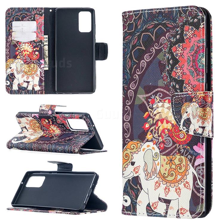 Totem Flower Elephant Leather Wallet Case for Samsung Galaxy Note 20