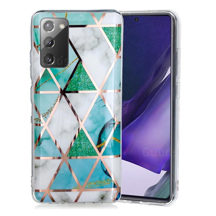 Green White Galvanized Rose Gold Marble Phone Back Cover for Samsung Galaxy Note 20