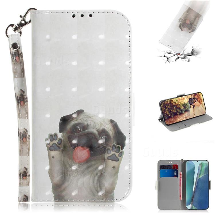 Pug Dog 3D Painted Leather Wallet Phone Case for Samsung Galaxy Note 20