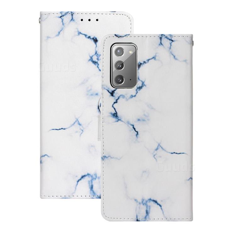 Soft White Marble PU Leather Wallet Case for Samsung Galaxy Note 20