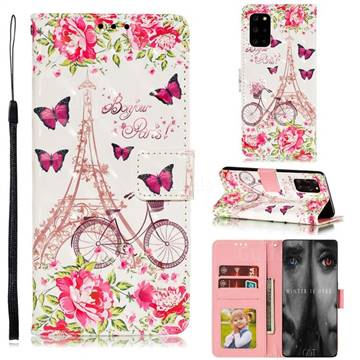 Bicycle Flower Tower 3D Painted Leather Phone Wallet Case for Samsung Galaxy Note 20