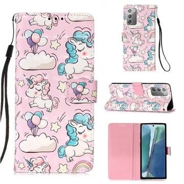 Angel Pony 3D Painted Leather Wallet Case for Samsung Galaxy Note 20