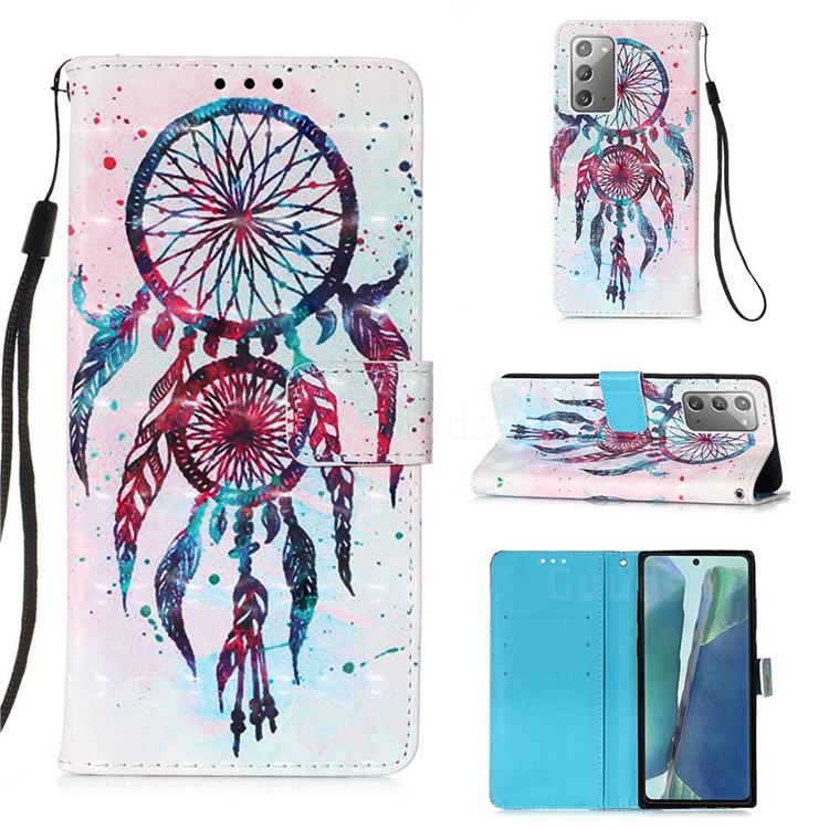 ColorDrops Wind Chimes 3D Painted Leather Wallet Case for Samsung Galaxy Note 20