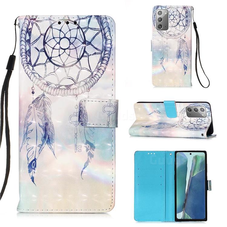 Fantasy Campanula 3D Painted Leather Wallet Case for Samsung Galaxy Note 20