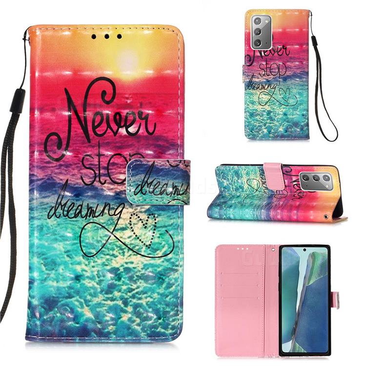 Colorful Dream Catcher 3D Painted Leather Wallet Case for Samsung Galaxy Note 20