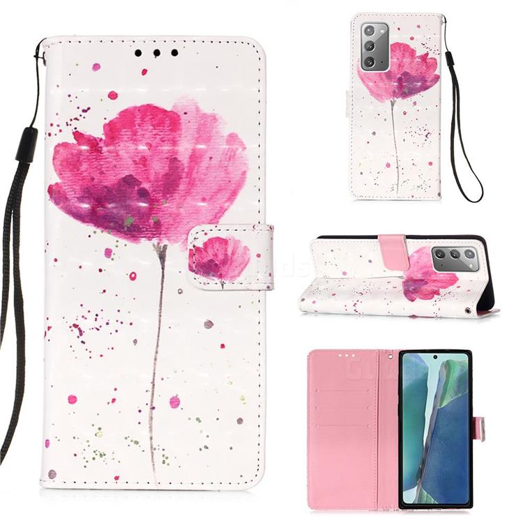 Watercolor 3D Painted Leather Wallet Case for Samsung Galaxy Note 20