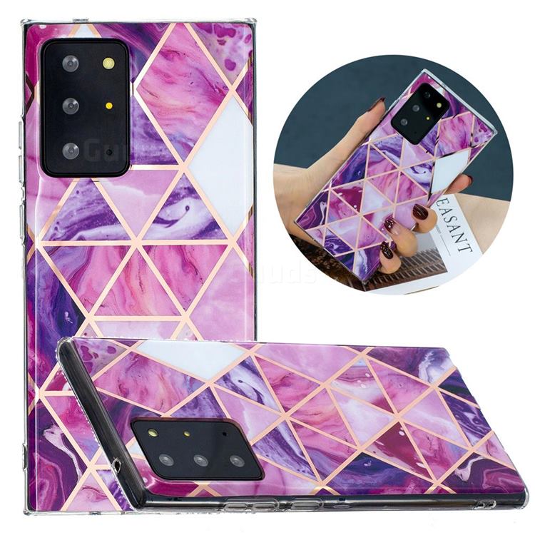 Purple Dream Triangle Painted Marble Electroplating Protective Case for Samsung Galaxy Note 20 Ultra