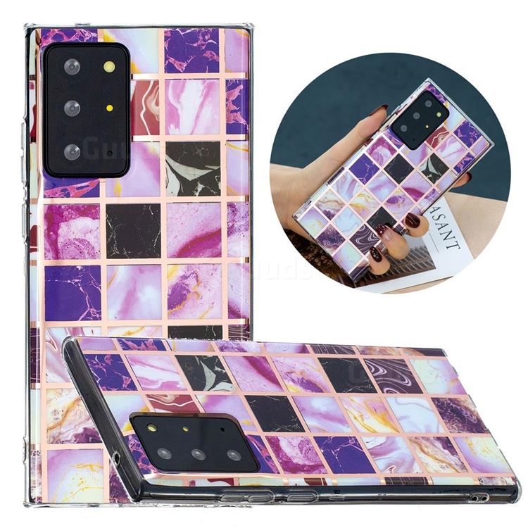 Square Puzzle Painted Marble Electroplating Protective Case for Samsung Galaxy Note 20 Ultra