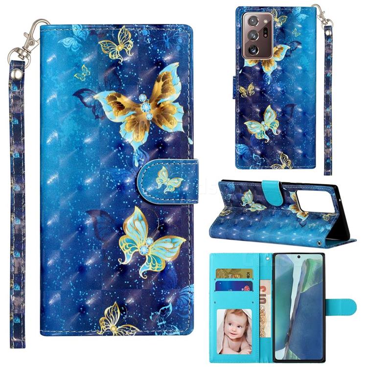 Rankine Butterfly 3D Leather Phone Holster Wallet Case for Samsung Galaxy Note 20 Ultra